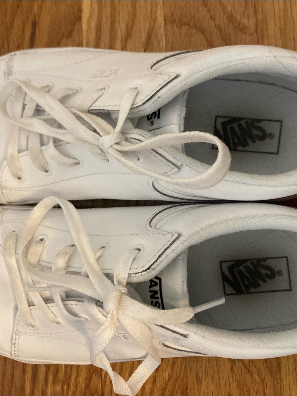 Vans Kids White Low-Top Leather Sneakers - Picture 3 of 6